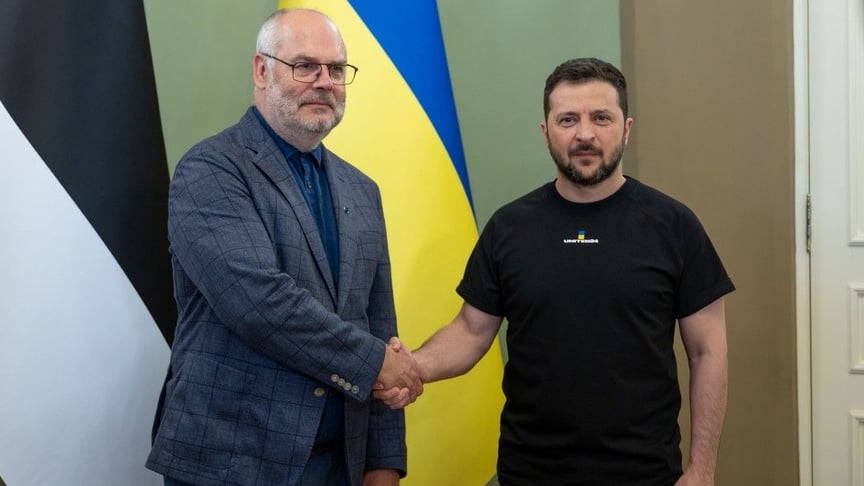 Президент Эстонии Алар Карис и президент Украины Владимир Зеленский, Киев, 2 июня 2023 года
