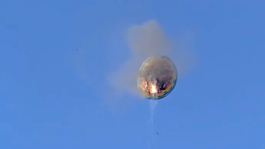 Скриншот з відео падіння повітряної кулі в Бразилії