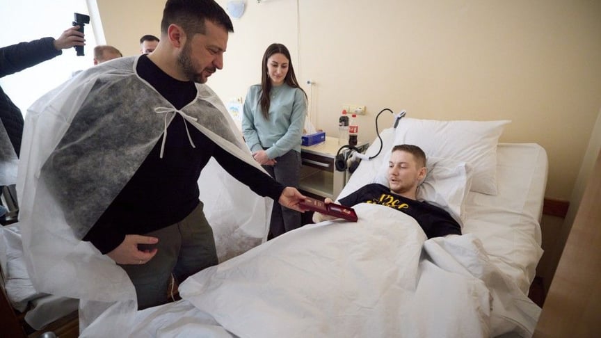 Володимир Зеленський відвідав поранених бійців на Львівщині, 3 березня 2023 року