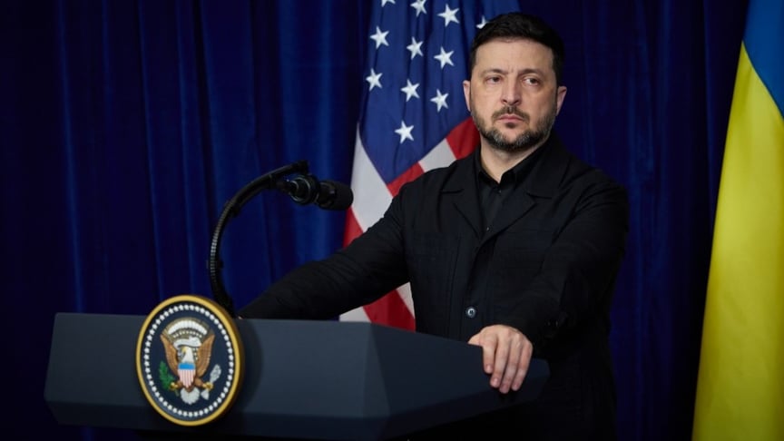 Президент України Володимир Зеленський під час зустрічі з президентом США Дональдом Трампом 28 грудня 2025 року