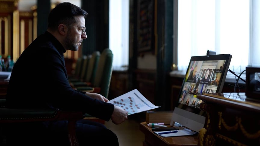 Володимир Зеленський під час селектору