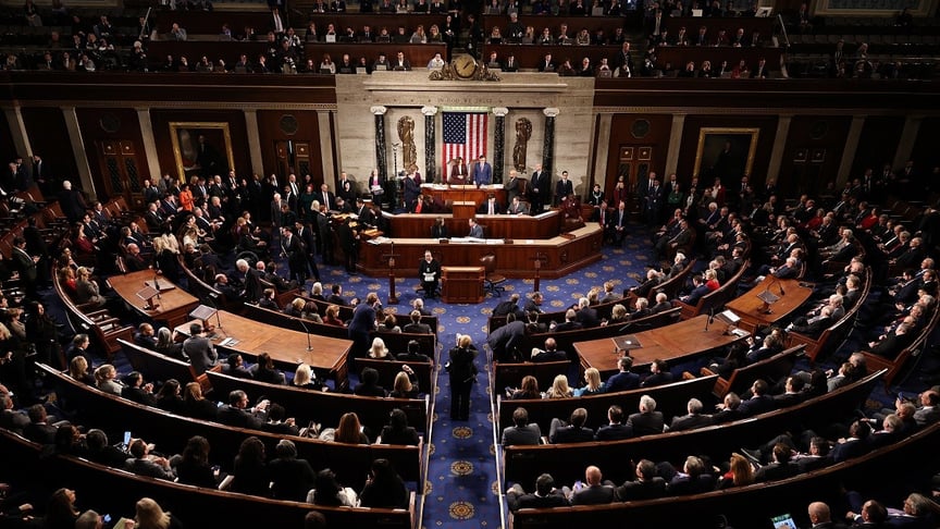 Ілюстративне фото. Конгресмени США зібралися на спільне засідання, щоб ратифікувати перемогу новообраного президента Дональда Трампа, 6 січня 2025 року