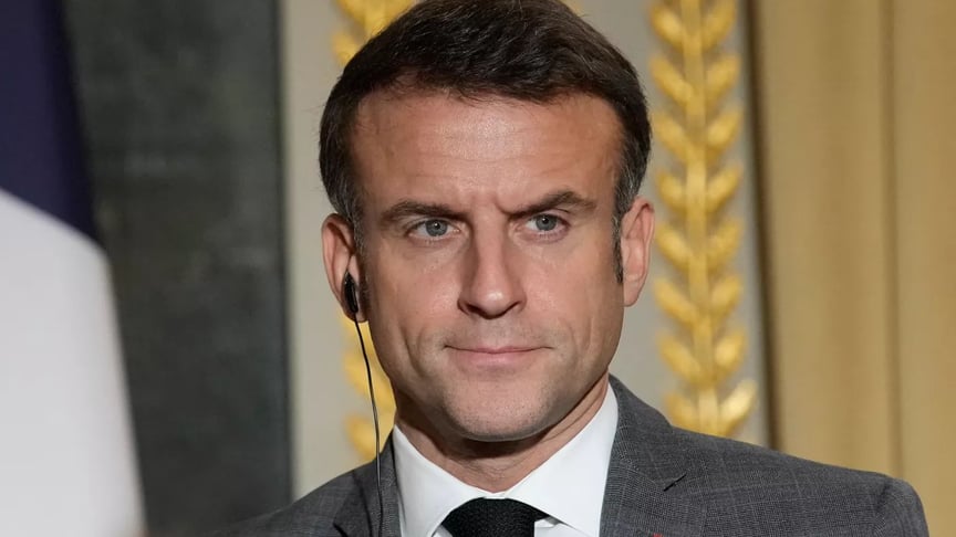 Президент Франції Емманюель Макрон у Єлисейському палаці в Парижі, 20 грудня 2023 року