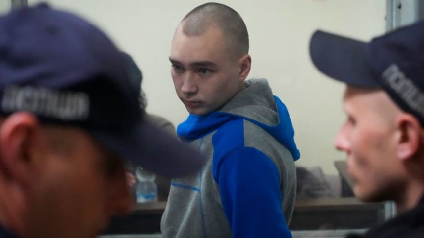 Russian serviceman Vadim Shishimarin in court in Kyiv, May 18, 2022
