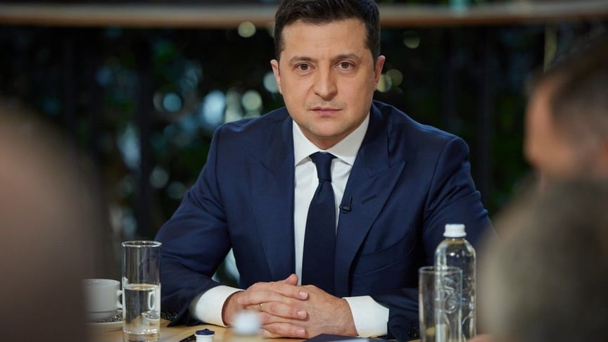 Президент Владимир Зеленский во время пресс-марафона 26 ноября 2021 года