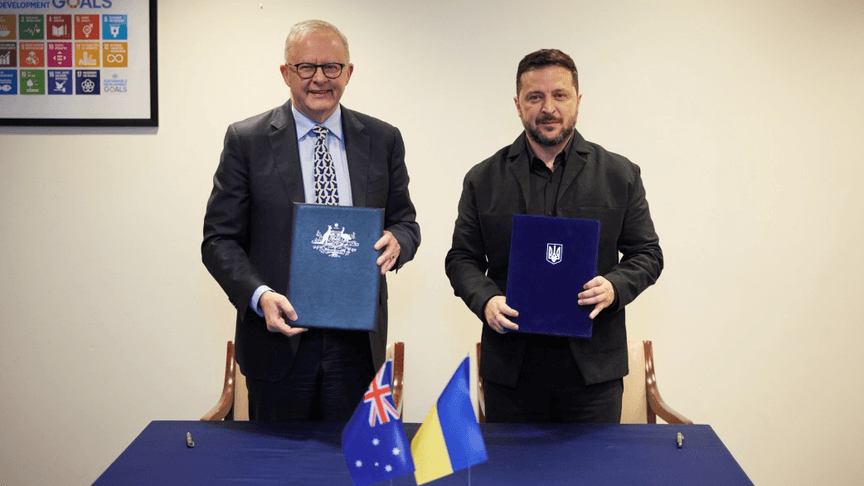 Президент України Володимир Зеленський і прем’єр-міністр Австралії Ентоні Албенізі