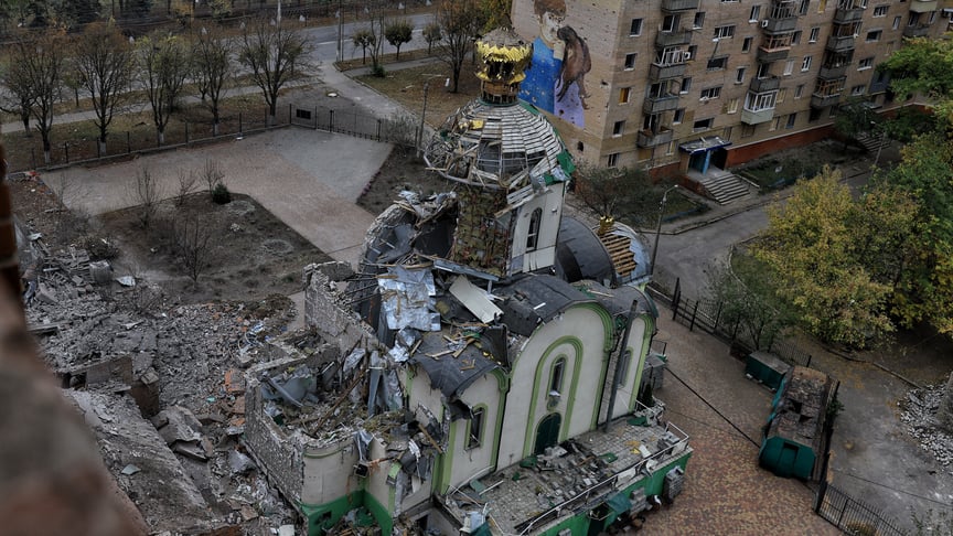 Зруйнована внаслідок російської атаки церква у Краматорську, 10 жовтня 2026 року
