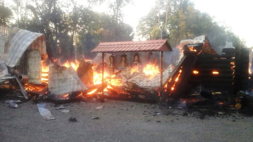 В Кривом Роге сгорела церковь УПЦ МП