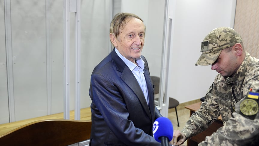 Колишній керівник підприємства «Мотор Січ» В’ячеслав Богуслаєв у залі Шевченківського районного суду Києва, 24 жовтня 2022 року