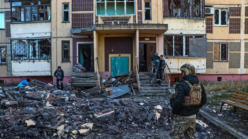 Нацполиция показала фото из города Авдеевка Донецкой области, который пытаются захватить россияне