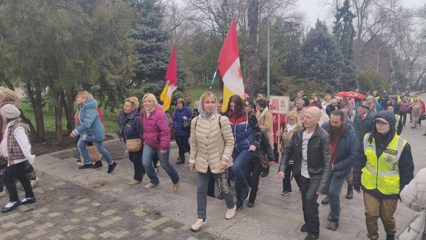 Во время акции в годовщину освобождения Одессы задержали двоих человек с георгиевской лентой