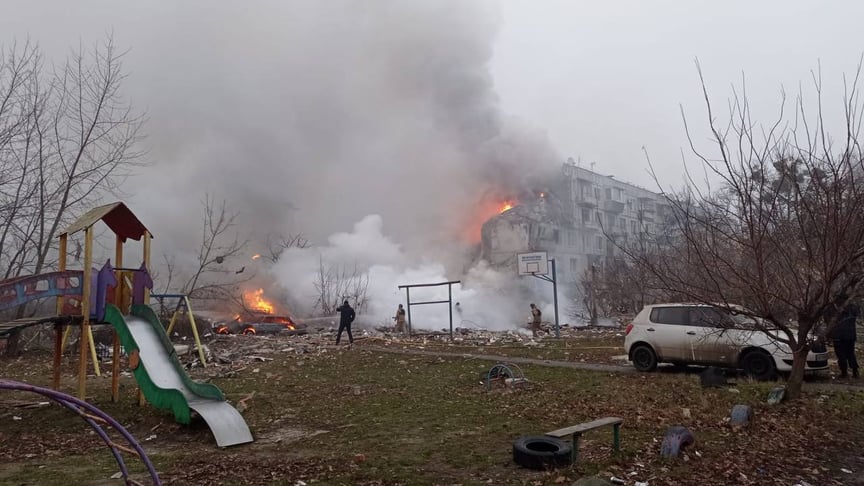 Наслідки удару по будинку в Полтаві