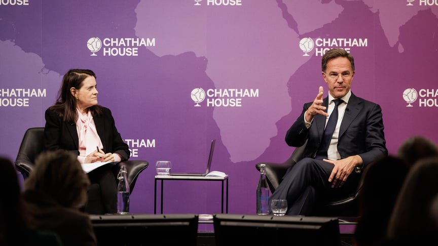 Генеральний секретар НАТО Марк Рютте під час візиту до Chatham House, 9 червня 2025 року