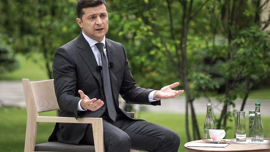 Президент Владимир Зеленский на пресс-конференции, посвященной годовщине в должности, Киев, 20 мая 2020 года