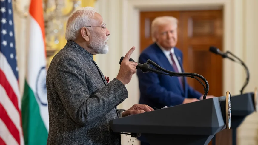 Прем'єр-міністр Індії Нарендра Моді під час зустрічі з президентом США Дональдом Трампом