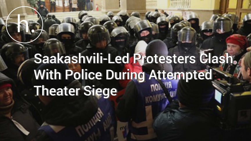 Saakashvili-Led Protesters Clash With Police During Attempted Theater Siege