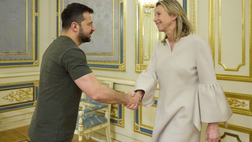 Президент України Володимир Зеленський зустрівся з міністеркою оборони Нідерландів Кайсою Оллонгрен, Київ, 2 листопада 2023 року