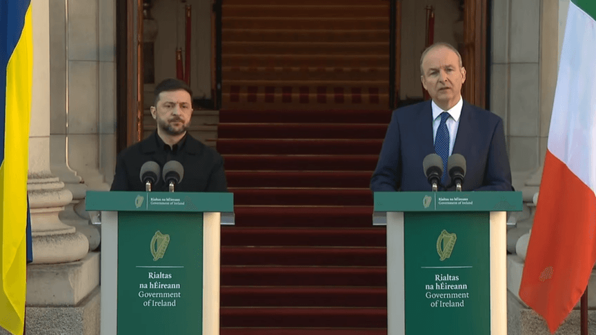 Прем'єр-міністр Ірландії Міхал Мартін під час спільної пресконференції із президентом Володимиром Зеленським, Дублін, 2 грудня 2025 року