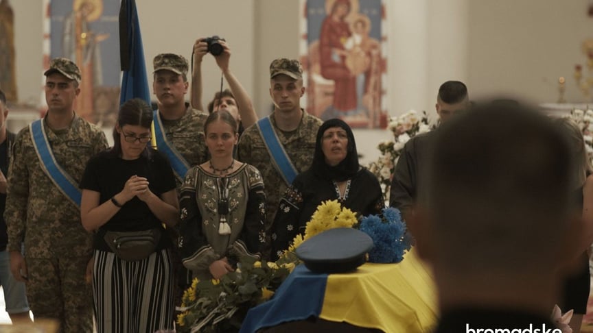 The funeral ceremony for pilot Andriy Pilshchykov (call sign Juice) at the Patriarchal Cathedral of the Resurrection of Christ in Kyiv, August 29, 2023