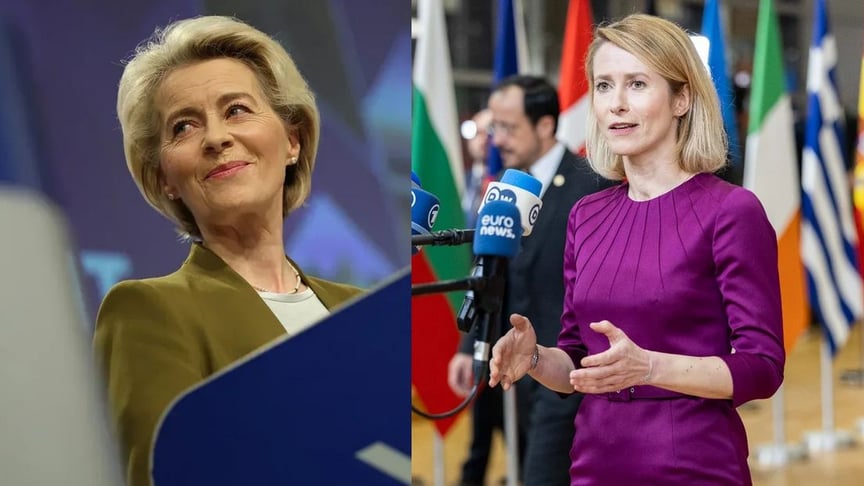 Президентка Європейскої Комісії Урсула фон дер Ляєна (зліва) та глава європейської дипломатії Кая Каллас