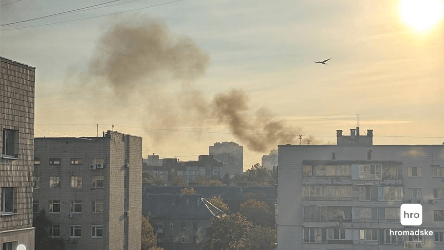 Задимлення у Солом'янському районі Києва після атаки ввечері 7 жовтня 2026 року