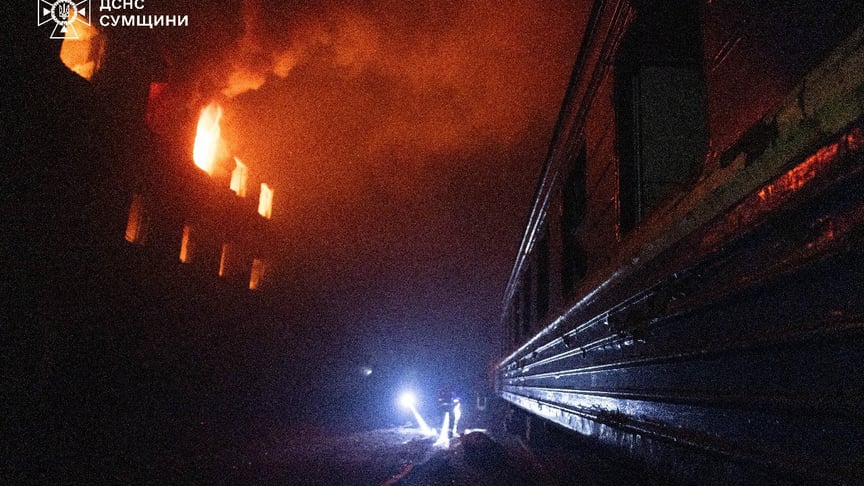 Пожежа на залізничній інфраструктурі в Сумах Пожежа на залізничній інфраструктурі в Сумах