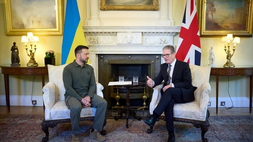 Президент Владимир Зеленский с премьер-министром Великобритании Киром Стармером, Лондон, 19 июля 2024 года