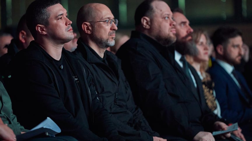 Ілюстративне фото. Михайло Федоров (крайній ліворуч) на конференції з питань освіти, 2025 рік