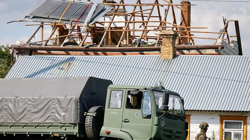 Пошкоджений будинок у селі Вирики-Воля після нальоту дронів на Польщу, 10 вересня 2025 рік Пошкоджений будинок у селі Вирики-Воля після нальоту дронів на Польщу, 10 вересня 2025 рік