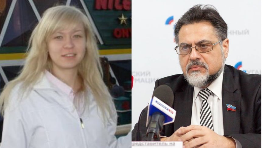 The two occupied Donbas leaders mentioned in the documents obtained by zn.ua are occupied Donetsk's "interior minister" Nataliya Nikonorova (L) and occupied Luhansk's "interior minister" Vlad Danego.