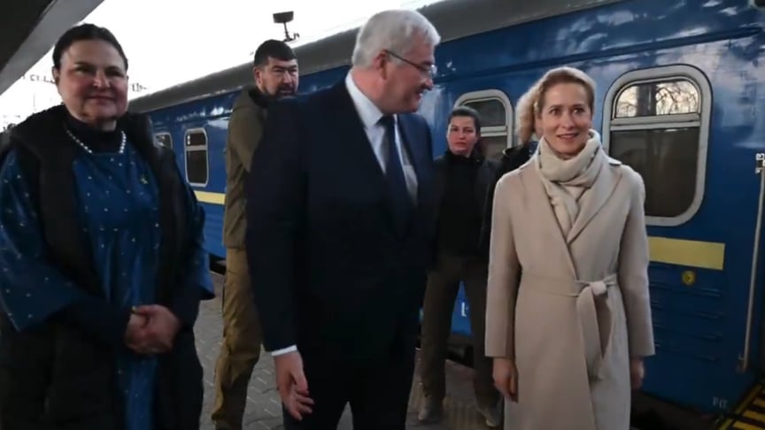 Міністр закордонних справ України Андрій Сибіга зустрічає главу європейської дипломатії Каю Каллас у Києві, 31 березня 2026 року