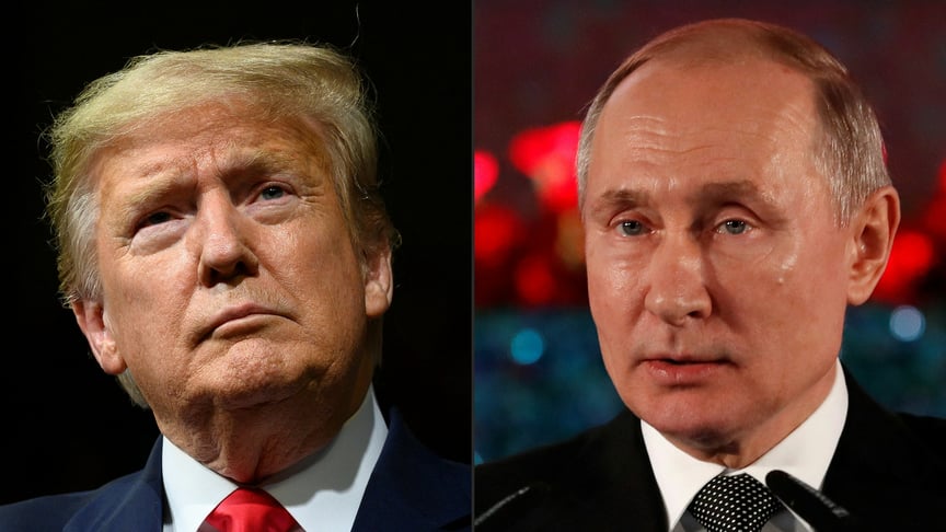 Президент США Дональд Трамп та глава рф володимир путін