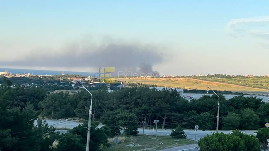 Пожар в результате атаки в российском Геленджике