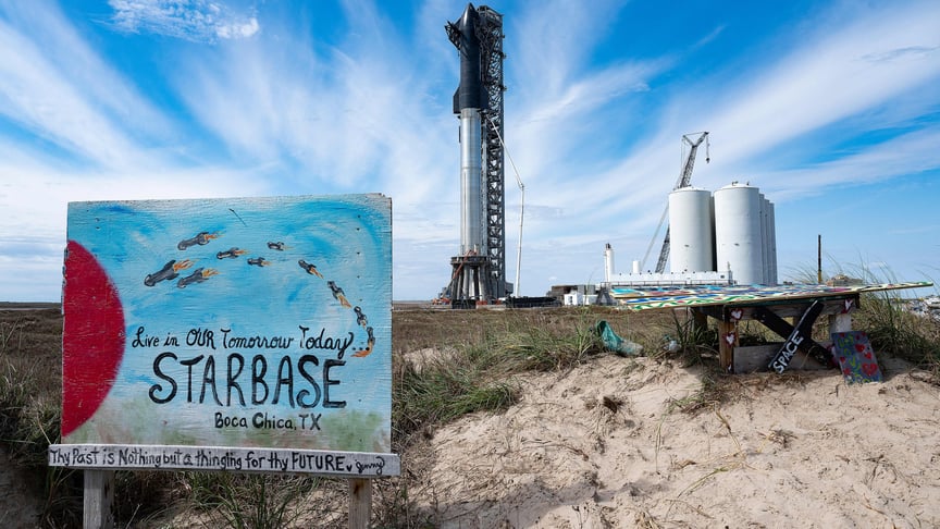 Ілюстративне фото. База Starbase компанії SpaceX поблизу села Бока-Чіка в Південному Техасі, 10 лютого 2022 року