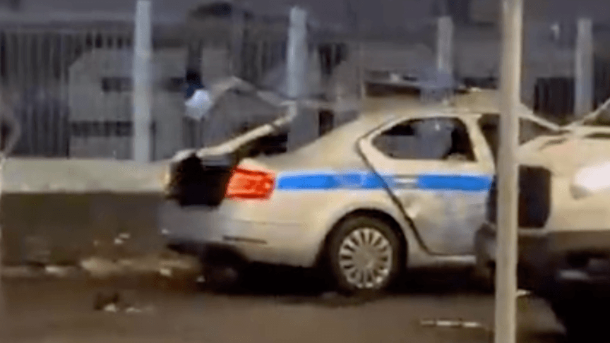 Машина російської ДПС, яка вибухнула в Москві