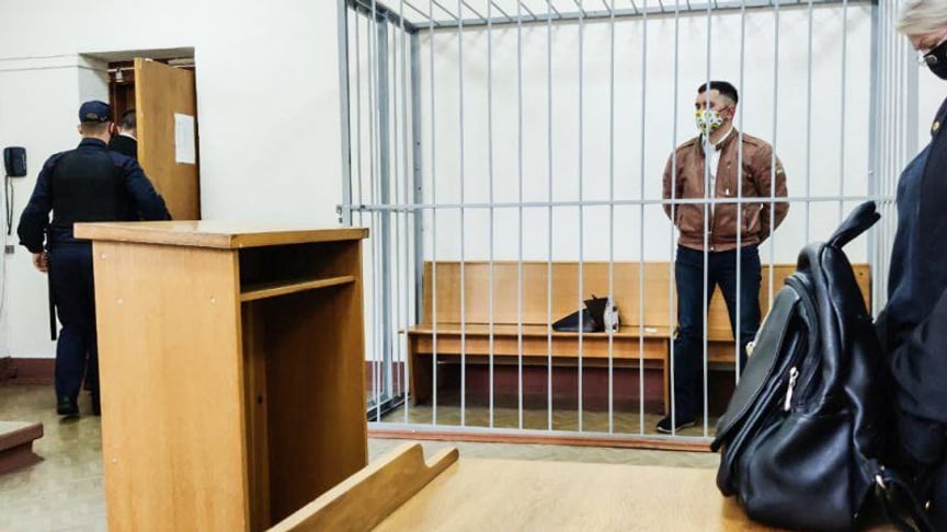 Белорусский политзаключенный Степан Латыпов в суде