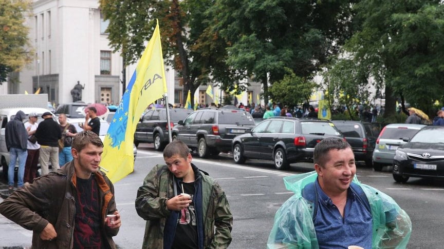 Акція протесту власників «євроблях» біля Верховної Ради в Києві, 11 липня 2018 року