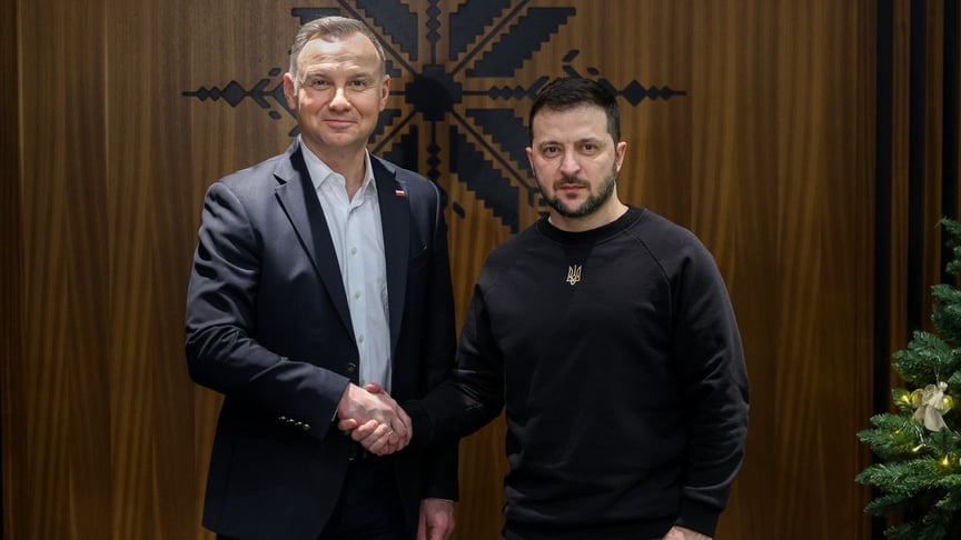Колишній президент Польщі Анджей Дуда з президентом України Володимиром Зеленським Колишній президент Польщі Анджей Дуда з президентом України Володимиром Зеленським
