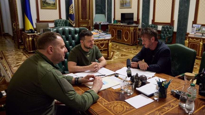 Президент Владимир Зеленский снова встретился с американским актером и кинорежиссером Шоном Пенном