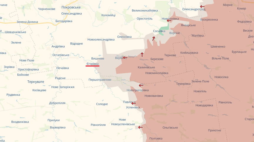 Ситуация в районе Егоровки по состоянию на 25 октября 2025 года