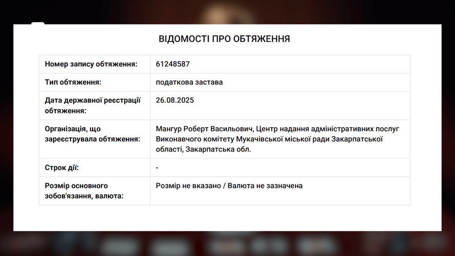 Головне управління ДПС у Закарпатській області описало ресторан «Велюр» і ділянку Ганни Іваницької на 50 соток в податкову заставу через наявний боргhromadske