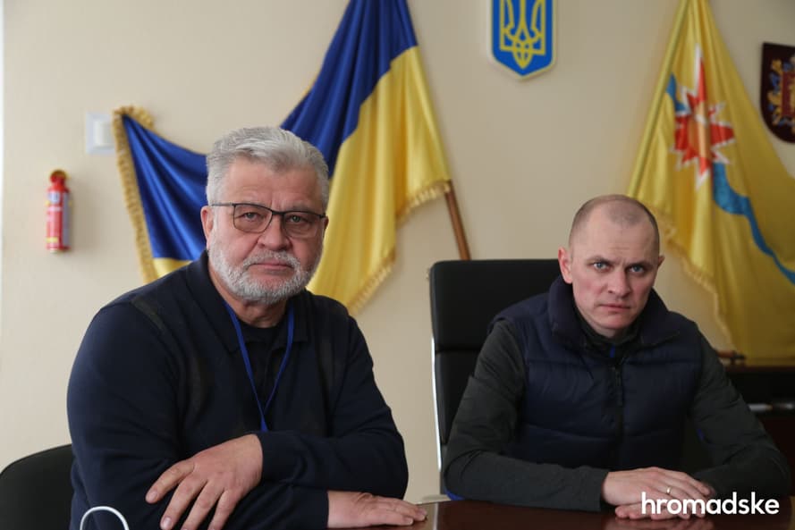 Міський голова Енергодару Дмитро Орлов та його заступник Іван Самойдюк. 9 березня 2022 року